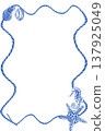 Blue sea shell wreath illustration 137925049