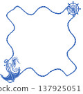Blue sea shell wreath illustration 137925051