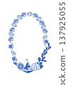 Marine life circular border design 137925055