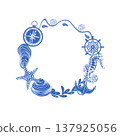 Marine life circular border design 137925056