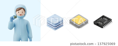 3D character with a professional job 137925069