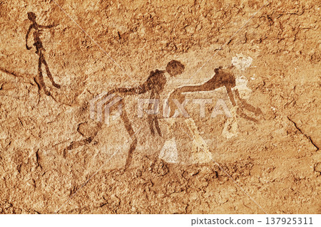 Rock paintings of Tassili N'Ajjer, Algeria Rock paintings of Tassili N'Ajjer, Algeria 137925311