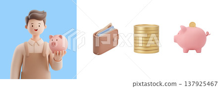 3D character with a professional job 137925467