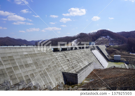 Viewing the Atsuhoro Dam from the right bank Viewing the Atsuhoro Dam from the right bank 137925503