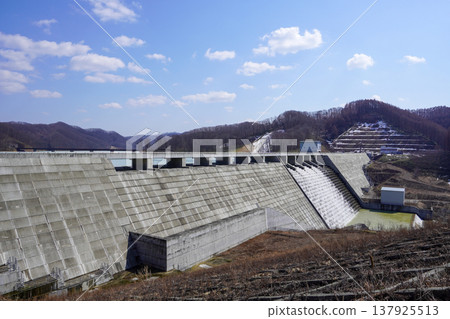 Viewing the Atsuhoro Dam from the right bank Viewing the Atsuhoro Dam from the right bank 137925513