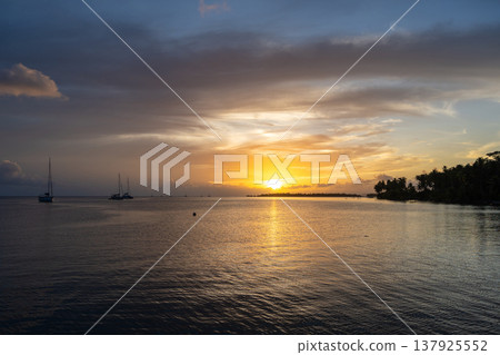 Sunset Over Tahaa Island, French Polynesia 137925552