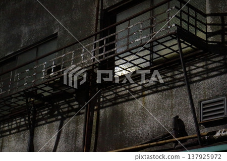 A building with windows in ruins A building with windows in ruins 137925972
