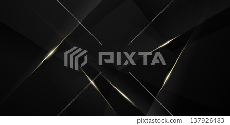 Abstract modern design black background with luxury golden elements vector illustration. 137926483