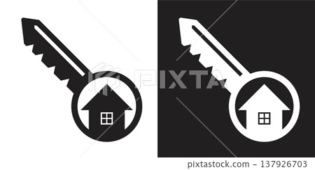 House key icon. Key icon vector symbol template. Simple element collection. House key icon. Key icon vector symbol template. Simple element collection. 137926703