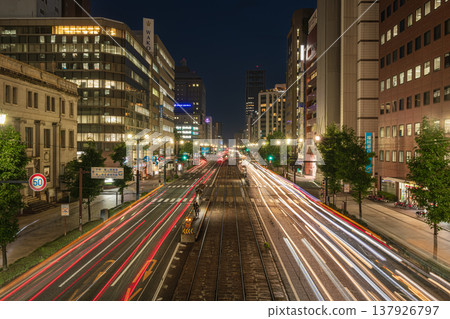 car running in the city at night car running in the city at night 137926797