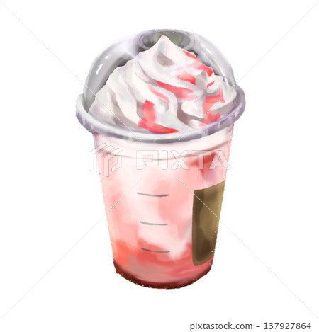 Cherry blossom frozen drink 137927864