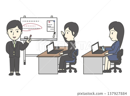 A training seminar set for business professionals who use whiteboards for presentations and desk work. 137927884