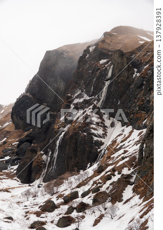 冬季從禮文島桃岩展望台看到的雪景。 137928391