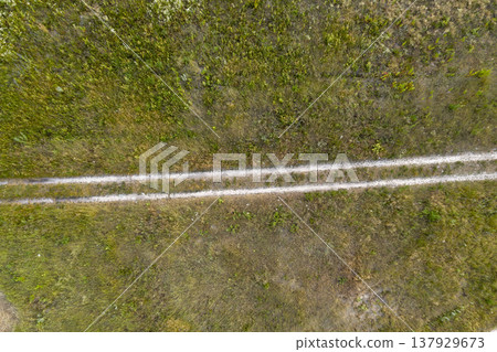 country road, view from above, aerial view 137929673