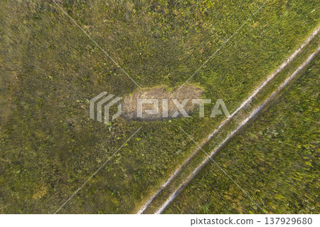 country road, view from above, aerial view 137929680