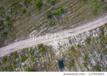 country road, view from above, aerial view 137929683