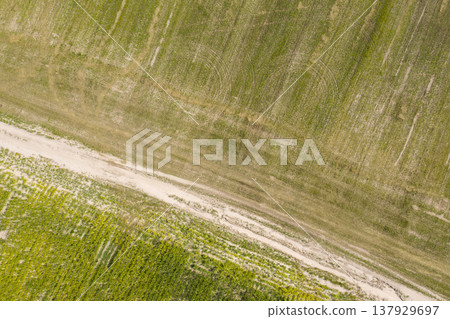 country road, view from above, aerial view 137929697
