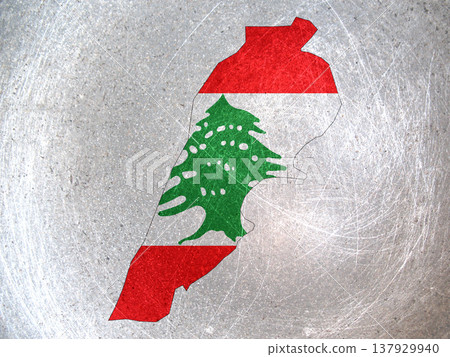 Flag and map of Lebanon Flag and map of Lebanon 137929940