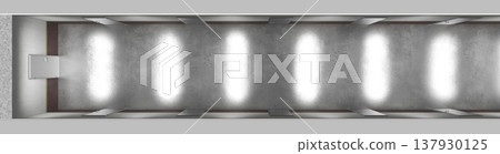 long corridor, interior visualization, 3D illustration long corridor, interior visualization, 3D illustration 137930125