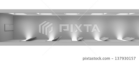 long corridor, interior visualization, 3D illustration 137930157