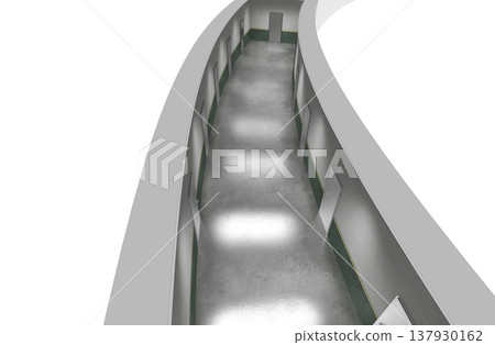 long corridor, interior visualization, 3D illustration long corridor, interior visualization, 3D illustration 137930162