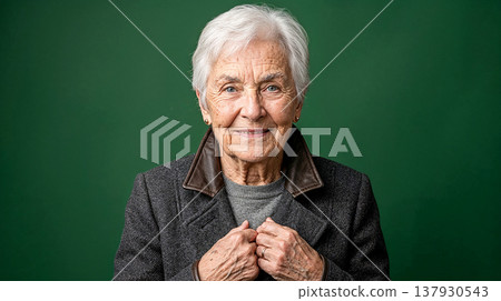 Power portrait of a resilient senior looking directly at the camera. 137930543