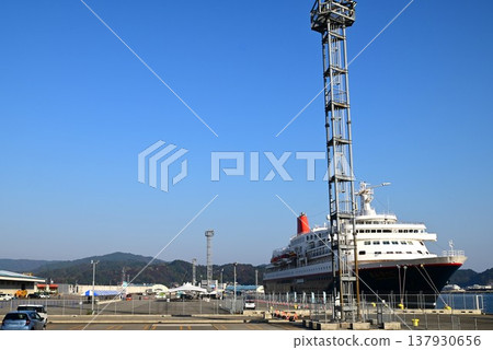 The cruise ship Nippon Maru docked at Fujiwara Pier in Miyako City. The cruise ship Nippon Maru docked at Fujiwara Pier in Miyako City. 137930656