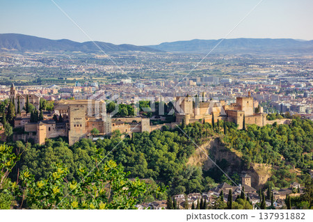 Alhambra Palace scenery in Granada, Spain 137931882