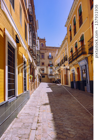 A narrow alley in the city of Granada, Spain. 137931936