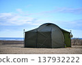 Tents set up on the beach 137932222