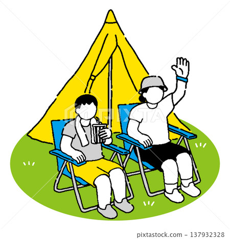 人們搭起帳篷，享受活動。 137932328