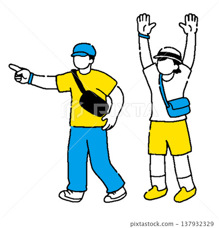 穿著夏裝的男女參加戶外夏季節日 137932329