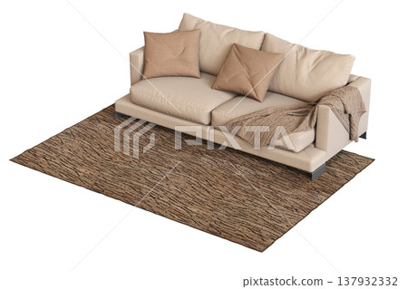 sofa isolate on a transparent background, interior furniture, 3D illustration, cg render sofa isolate on a transparent background, interior furniture, 3D illustration, cg render 137932332