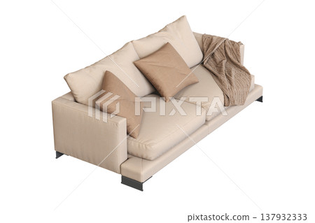 sofa isolate on a transparent background, interior furniture, 3D illustration, cg render sofa isolate on a transparent background, interior furniture, 3D illustration, cg render 137932333