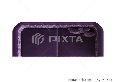 sofa isolate on a transparent background, interior furniture, 3D illustration, cg render 137932343