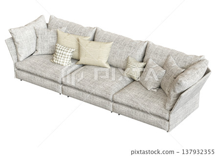 sofa isolate on a transparent background, interior furniture, 3D illustration, cg render 137932355
