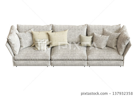 sofa isolate on a transparent background, interior furniture, 3D illustration, cg render sofa isolate on a transparent background, interior furniture, 3D illustration, cg render 137932358