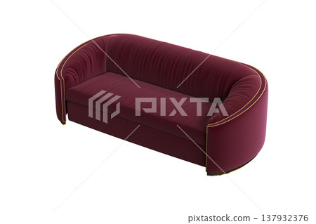 sofa isolate on a transparent background, interior furniture, 3D illustration, cg render 137932376