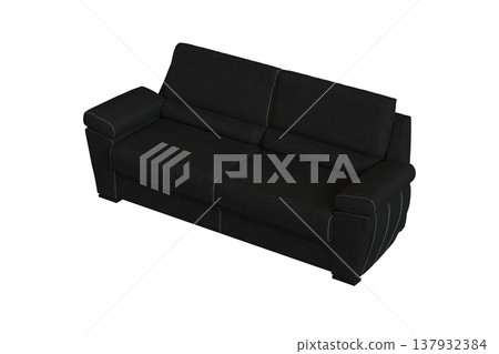 sofa isolate on a transparent background, interior furniture, 3D illustration, cg render 137932384