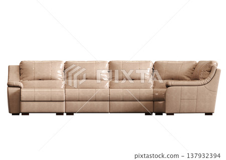 sofa isolate on a transparent background, interior furniture, 3D illustration, cg render 137932394