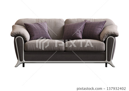 sofa isolate on a transparent background, interior furniture, 3D illustration, cg render sofa isolate on a transparent background, interior furniture, 3D illustration, cg render 137932402