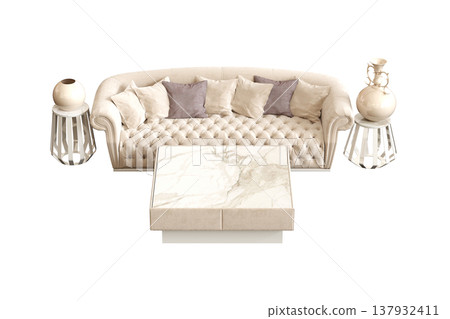 sofa isolate on a transparent background, interior furniture, 3D illustration, cg render sofa isolate on a transparent background, interior furniture, 3D illustration, cg render 137932411