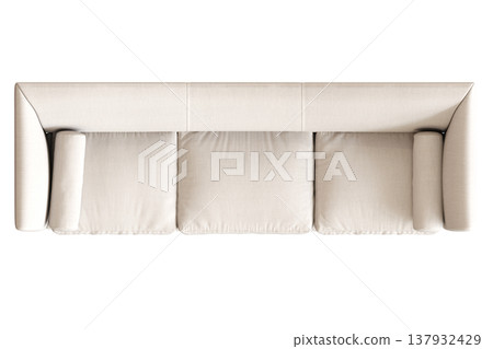 sofa isolate on a transparent background, interior furniture, 3D illustration, cg render 137932429