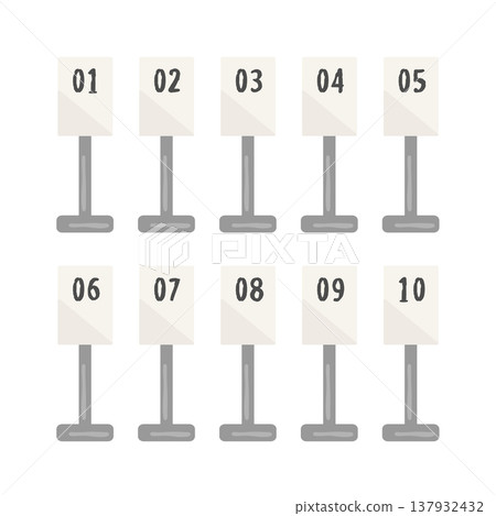 Table number tag (gray) illustration set 137932432