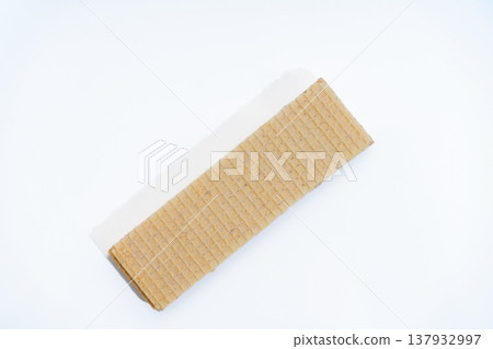 Wafer cookie bar with vanilla cream filling 137932997
