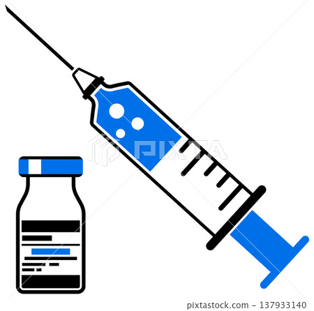 Plastic Medical Syringe and Vial Icon 137933140