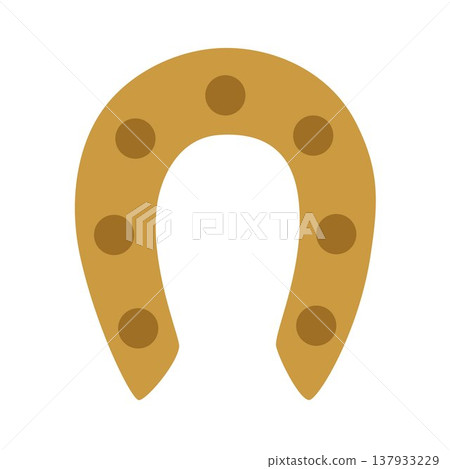 The yellow steel horseshoe. Vector illustration. 137933229