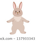 Cute grey rabbit with long ears. Vector illustration. 137933343