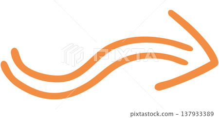 Illustration 5 of a double-lined, hand-drawn arrow (orange) 137933389