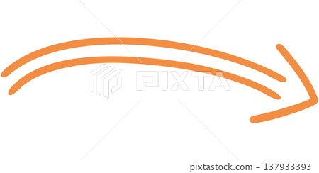 Illustration 9 of a hand-drawn double-lined arrow (orange) Illustration 9 of a hand-drawn double-lined arrow (orange) 137933393
